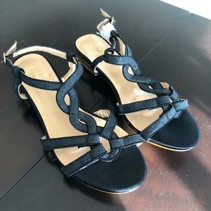 Black Sparkly Le Château Strappy Sandals